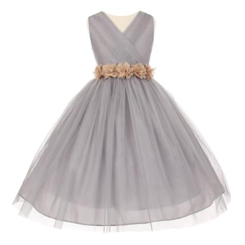 Champagne Chiffon Junior Bridesmaid Dresses